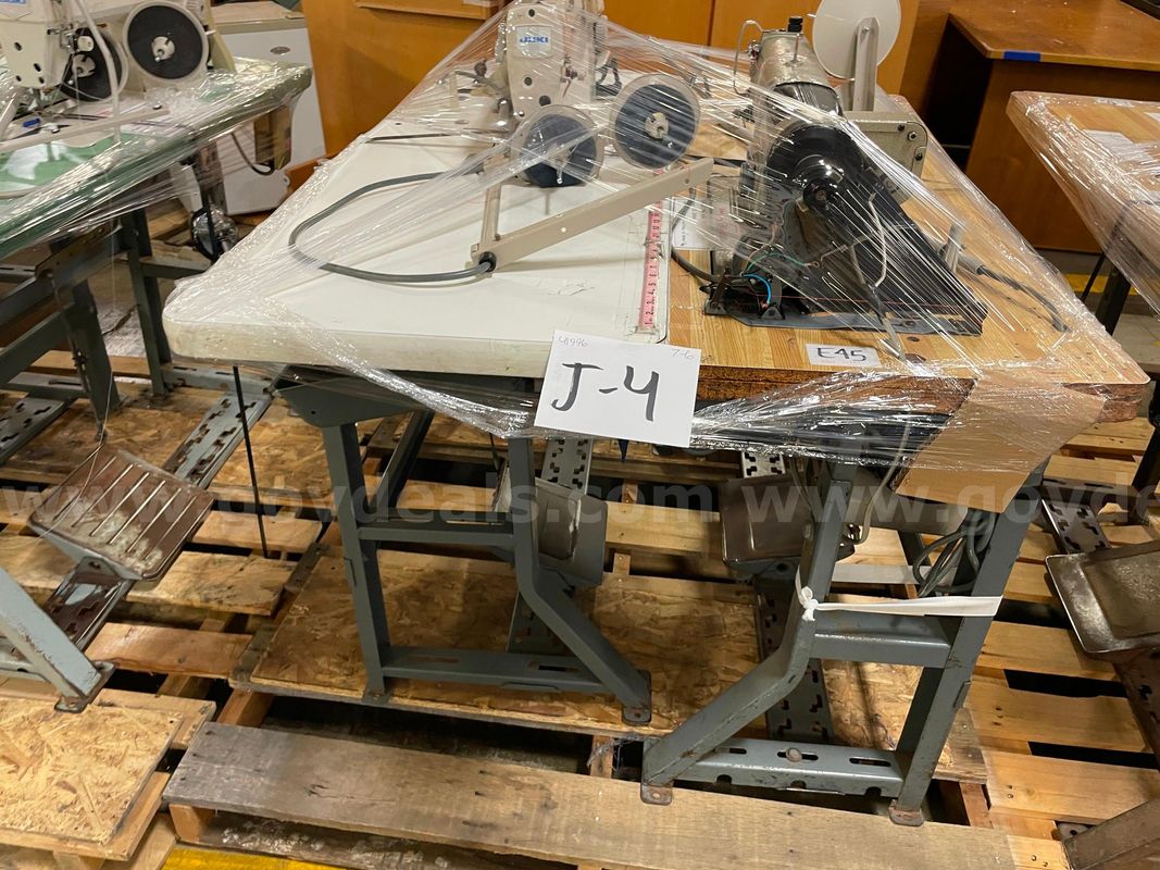 Lot of (2) Commercial Sewing Machines with Tables