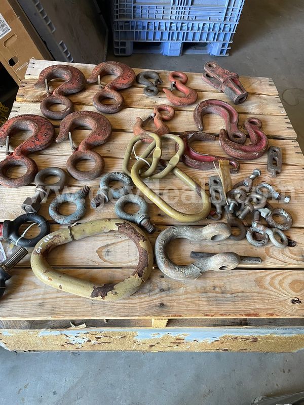 1 Pallet Lot of Rigging Hooks and Eye Bolts
