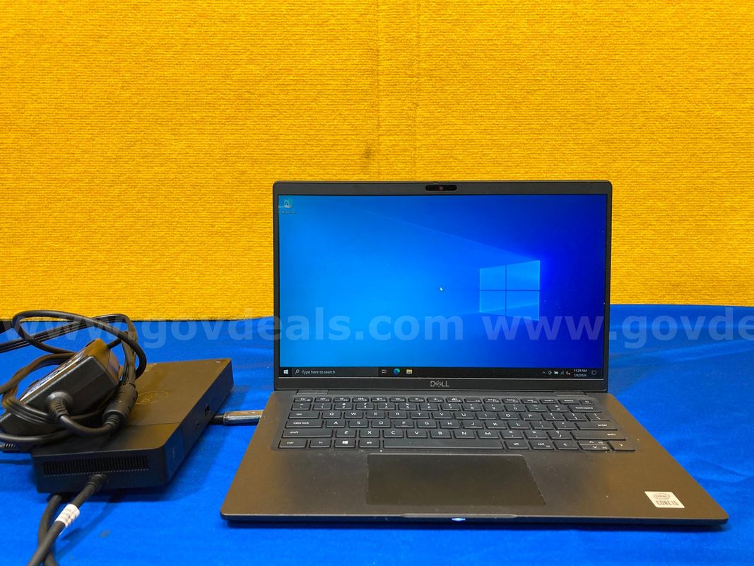 (1) Dell Latitude 7410 14" Laptop- Intel i7, 16GB RAM, 256GB SSD, OS: Windows 10 (1) Power Adaptor, (1) Docking Station