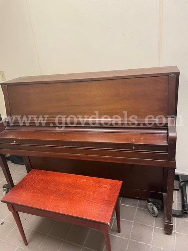 Everett Upright Piano with bench and dolly