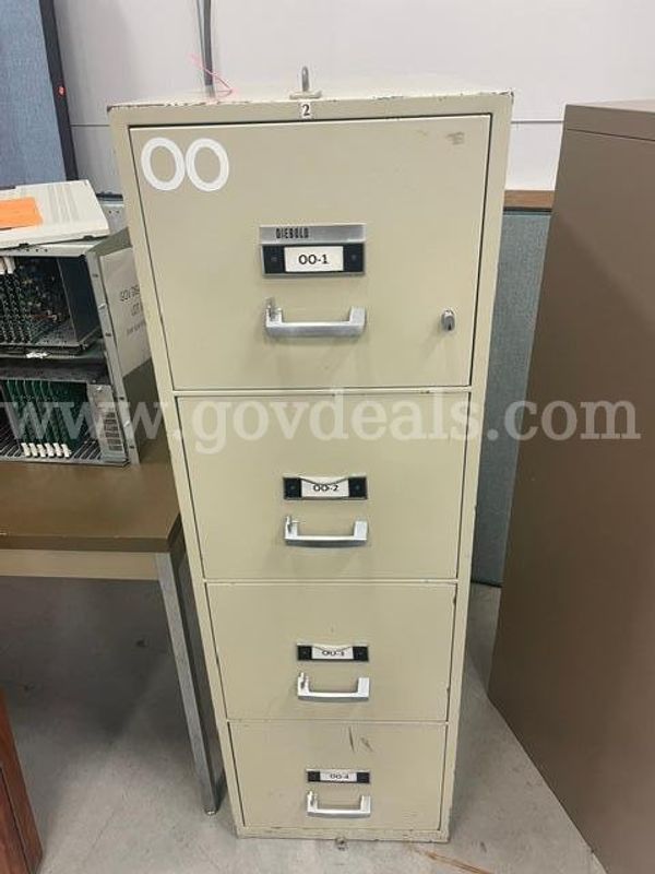 Diebold 4 Drawer Fire Proof File Cabinet