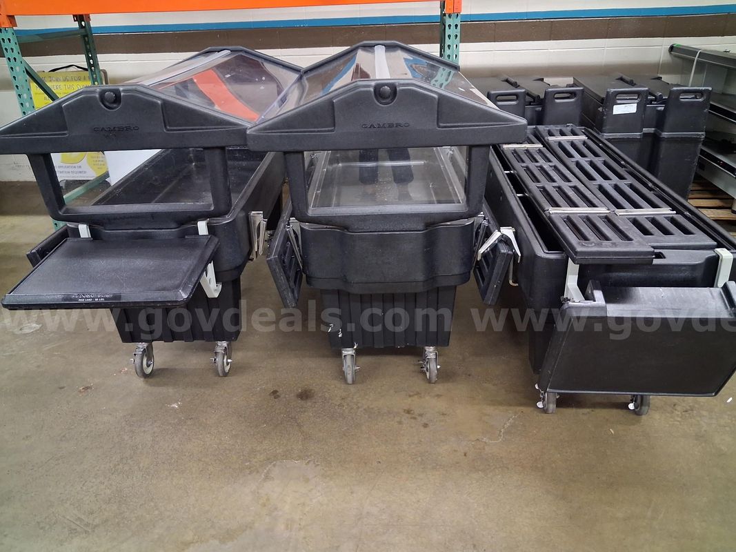 Three Cambro 5 foot salad bars