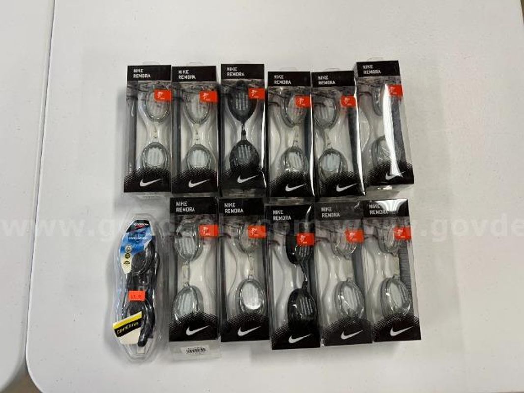 Lot of 12, Nike Remora, Speedo Vanquisher, swim goggles