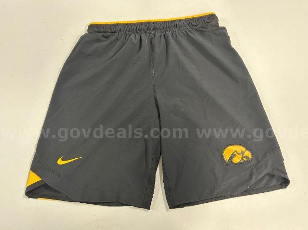 Lot of 3, Nike "University of Iowa" Dri-Fit Shorts. Black in color.Sizes:M