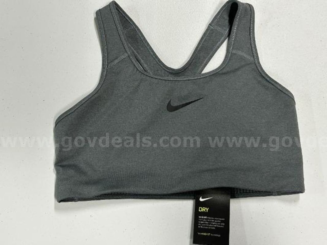 Lot of 3, Nike Pro Classic Swoosh Sports Bra, Grey in color. Size: XL