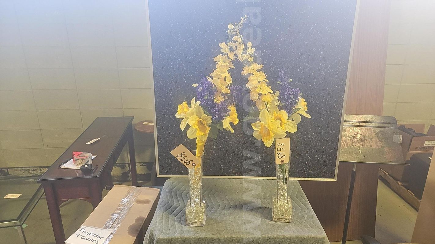 MSU Lot# 8958 - 2 Bottle Neck Vases