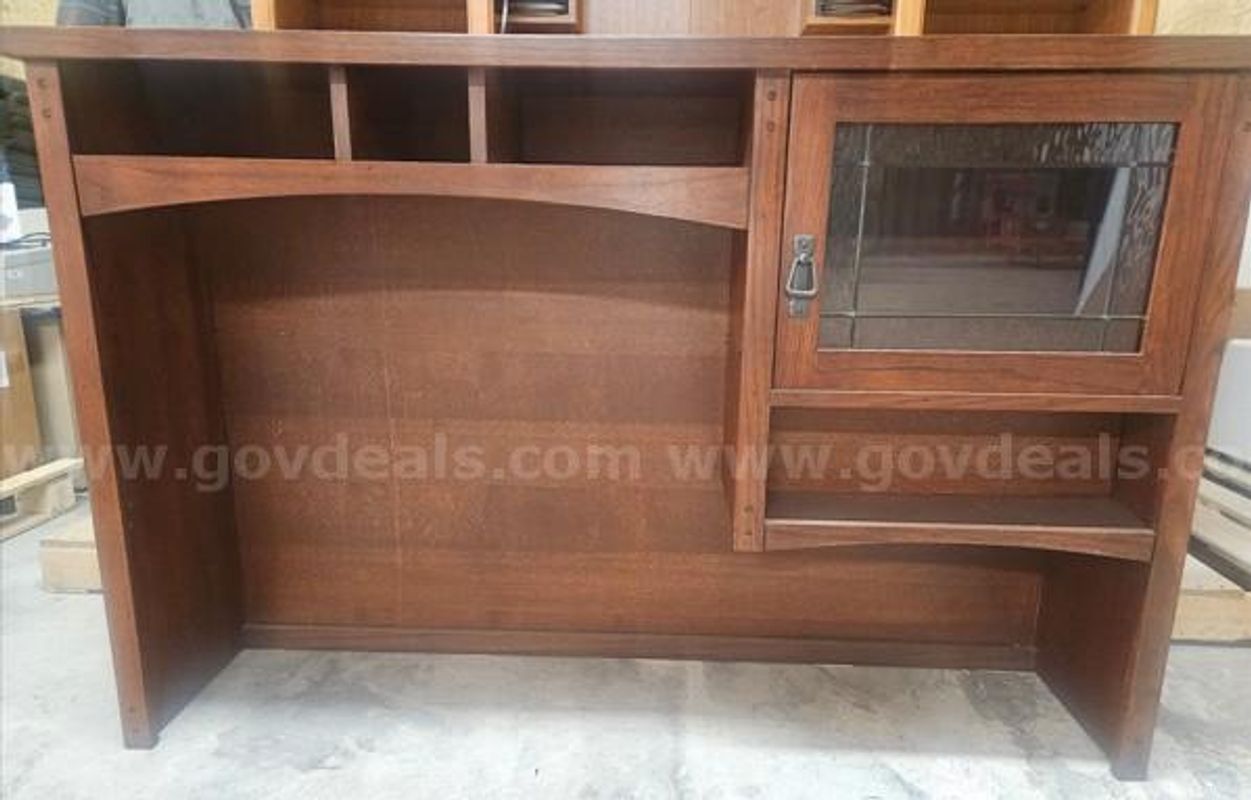 Wood Hutch for Desk w/one glass door