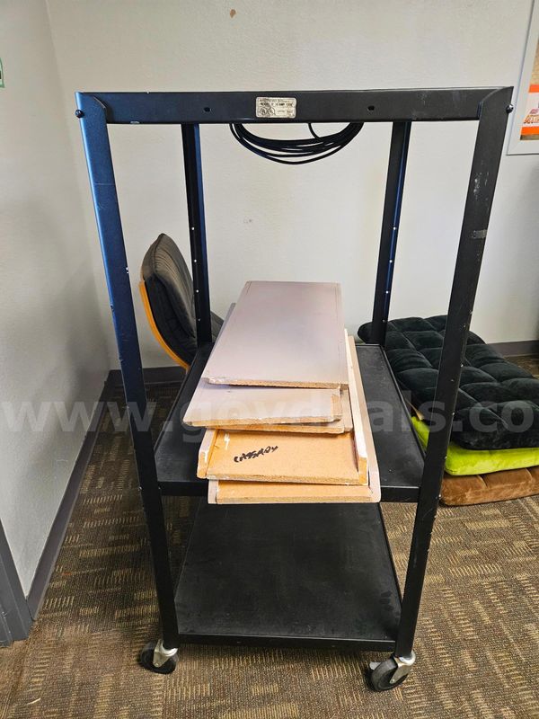 Rolling A/V Utility Cart with Power Strip – 3 Shelf