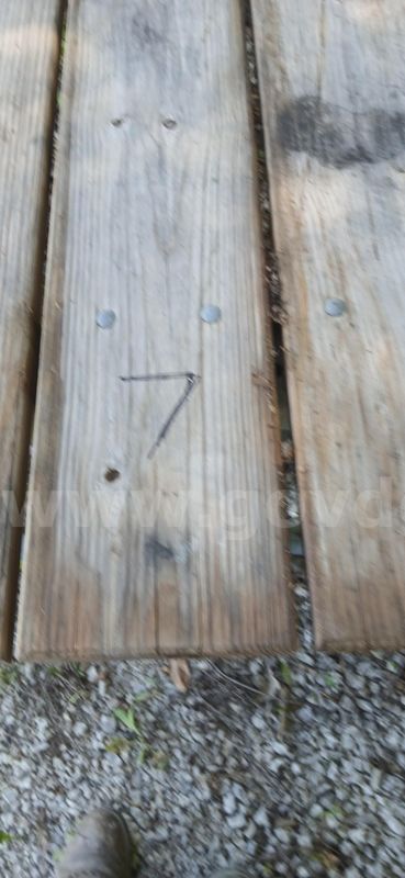 One 8' Picnic Table, galvanized metal frame - used #7