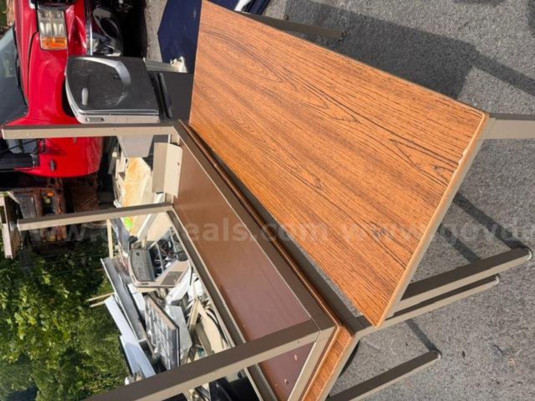 3 Vintage Laminate Office Tables / Desks with Metal Legs