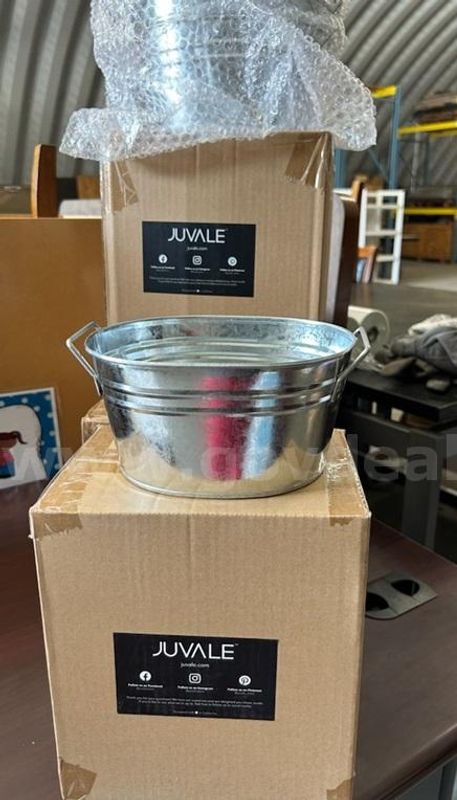 Lot of Aluminum Baskets and Decorative Rocks