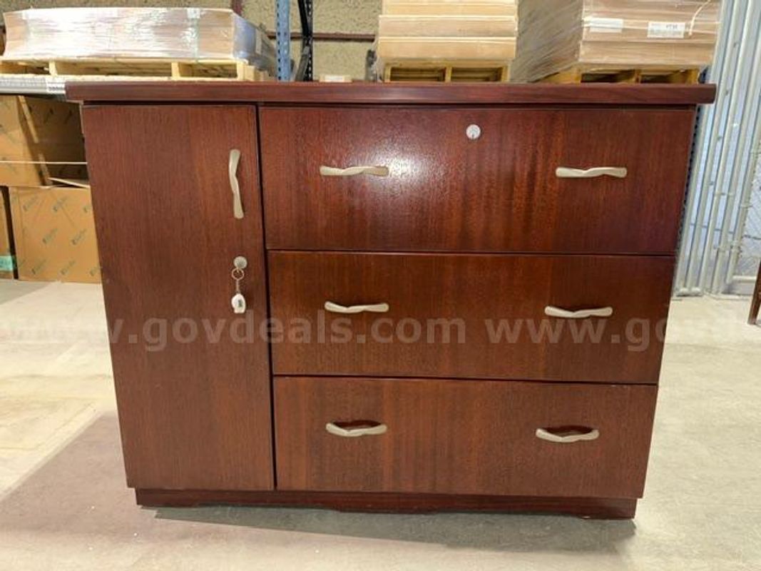 Wood Document Station with Key