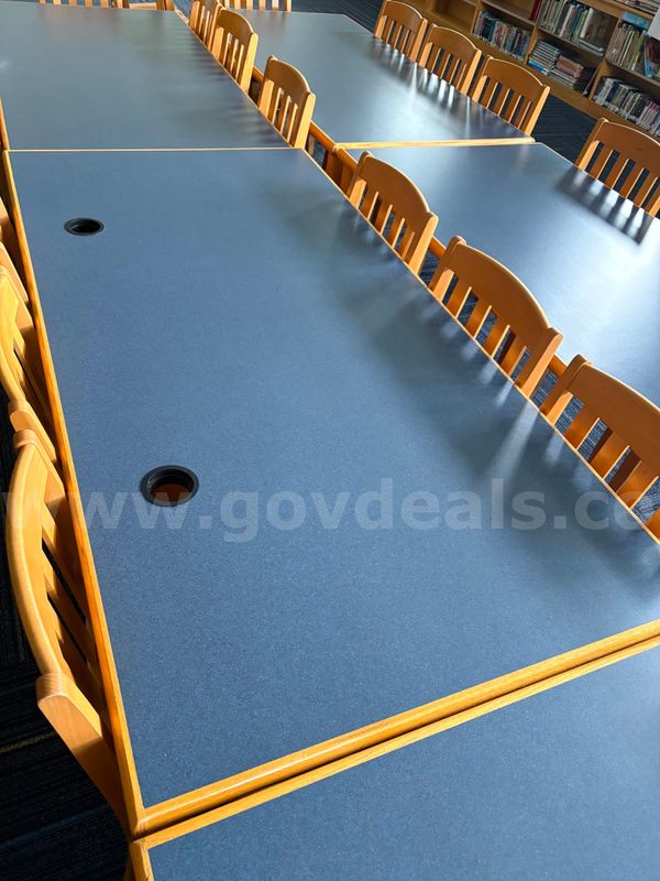5 Wood Media Tables: 3'x6'