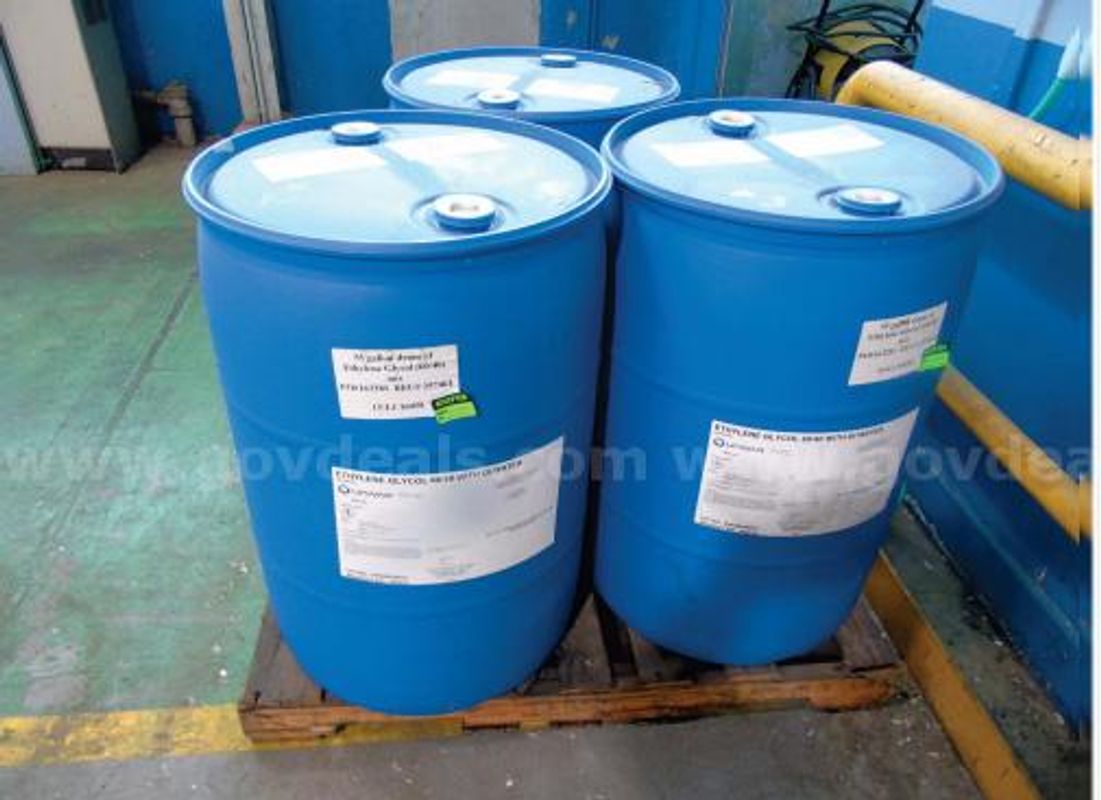 Propylene and Ethylene Glycol 3@ 55 drums of the Ethylene Glycol and 12@ 55-gallon drums of the Propylene Glycol.