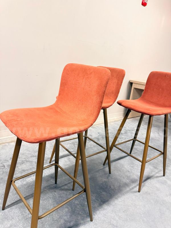 Set of 3 Upholstered Bar Stools