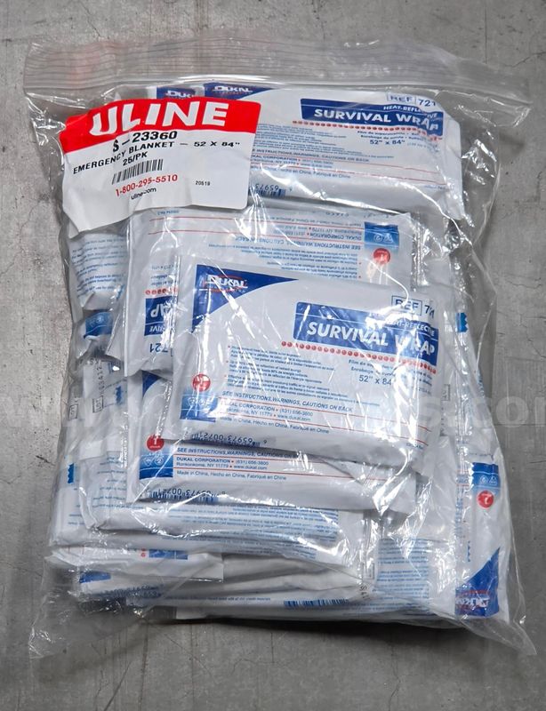 Pallet of Emergency Rescue Blankets (Approximately 116 packs of 25 blankets each)