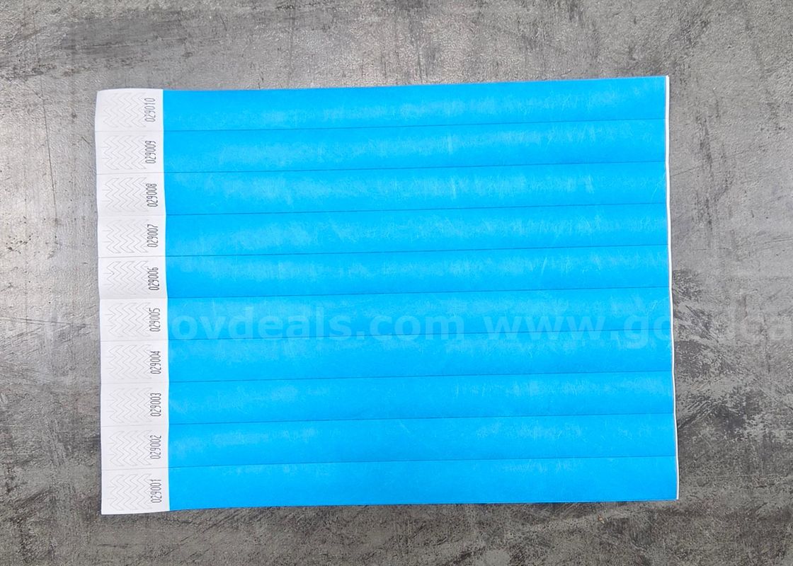 Case of 20,000 Tyvek Identification Wristbands – 19mm (3/4"), Neon Blue