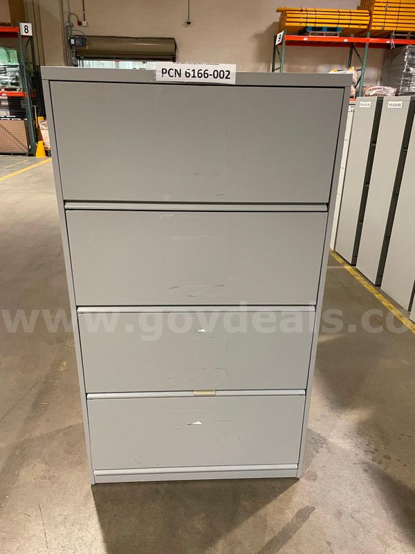 Filing Cabinet, 4-Drawer, Lateral, Metal