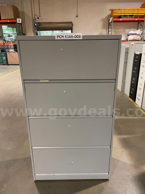 Filing Cabinet, 4-Drawer, Lateral, Metal