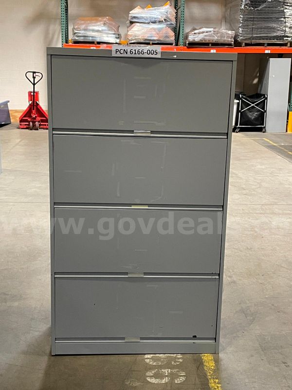 Filing Cabinet, 4-Drawer, Lateral, Metal