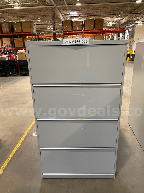 Filing Cabinet, 4-Drawer, Lateral, Metal