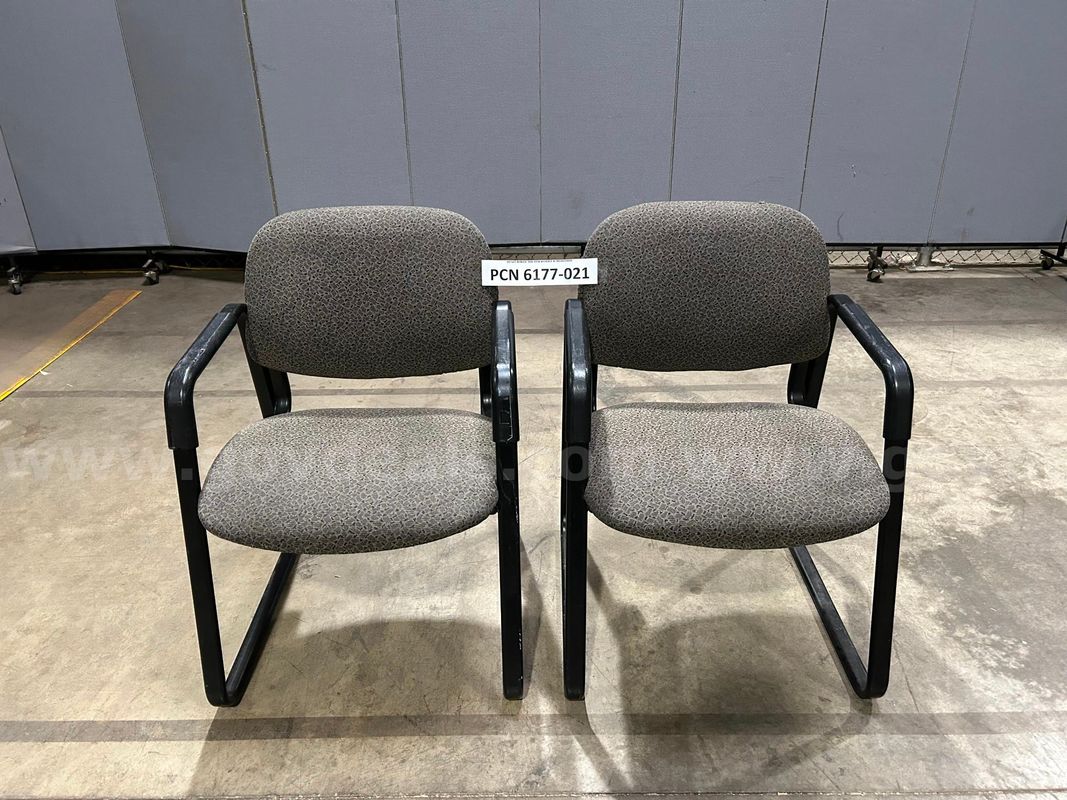 Chair, Guest, Grey, Brown, Metal Frame