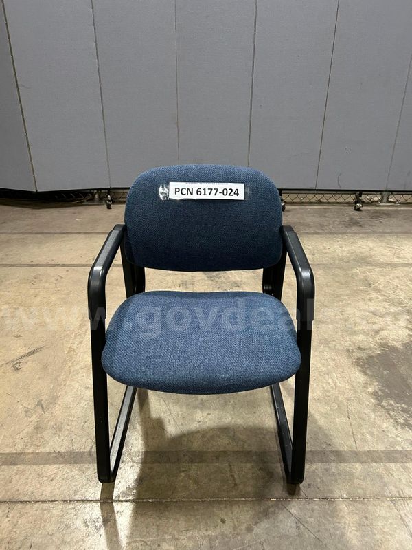 Chair, Guest, Blue, Metal Frame