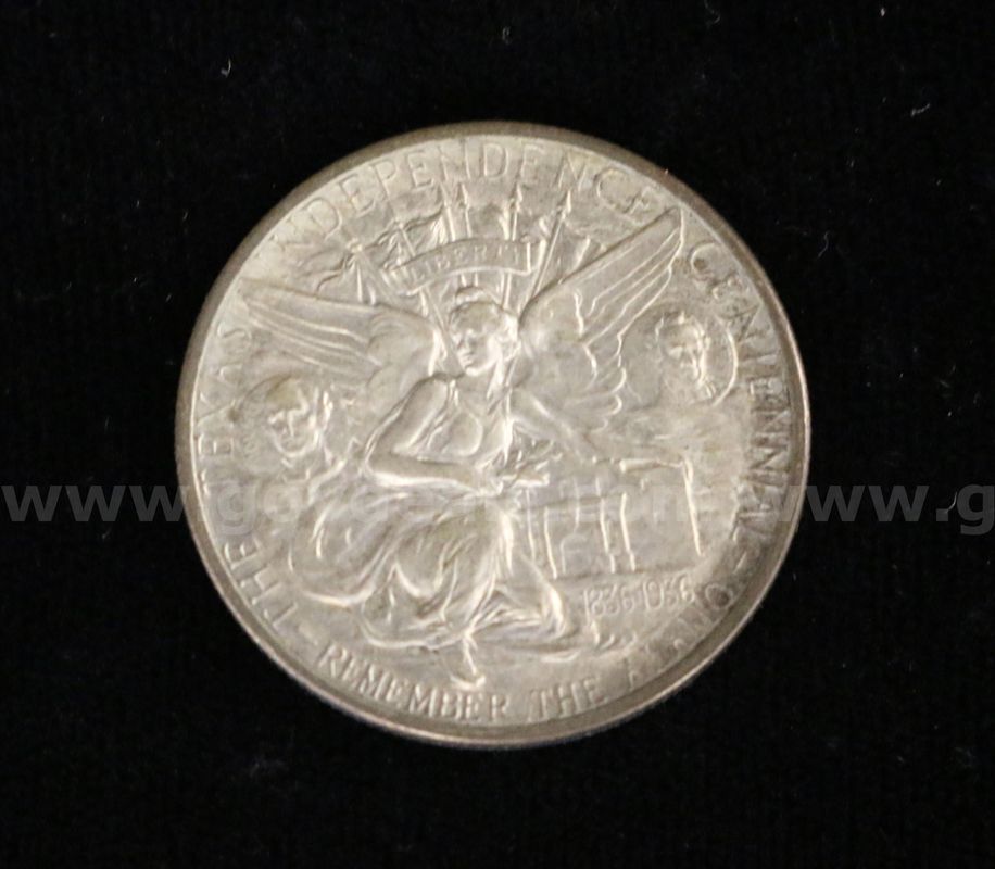 1934 U.S. Texas Centennial Commemorative Half Dollar Coin, Almost Uncirculated