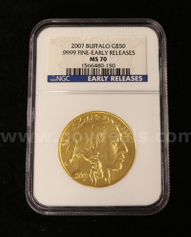 NGC Graded 2007 U.S. $50 One Ounce Gold Buffalo Coin, 31.1 Grams