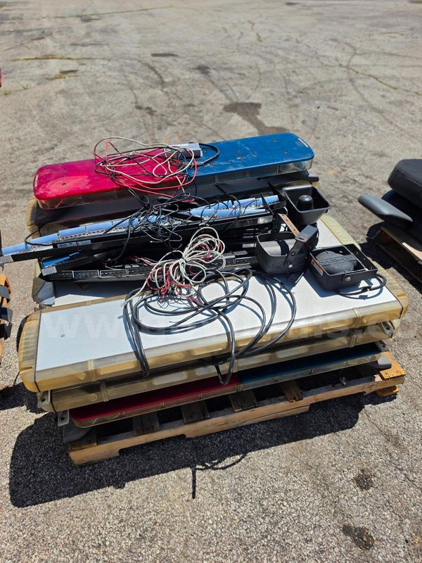 2 Skids of old light bars for police vehicles