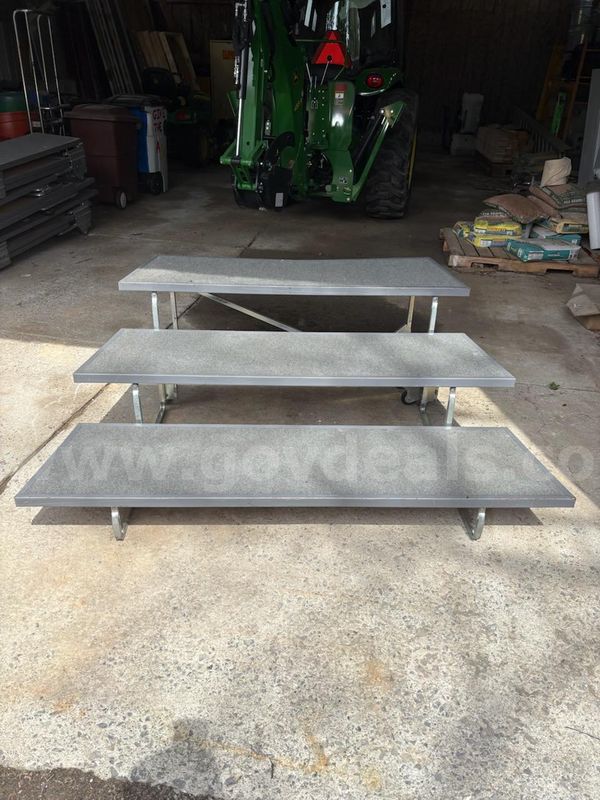 Lot of (7) Stage Risers w/ Back Rails