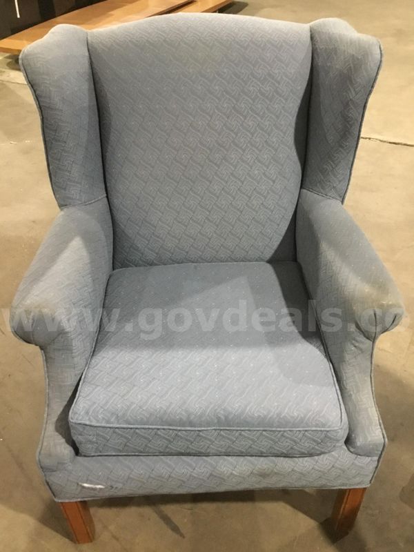 Sky blue executive chair; with matching armrests "DH"