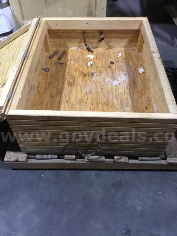 45 x 36 light oak wooden crate (CRATE IS NOT SCREWED ON THE PALLET) “DH”