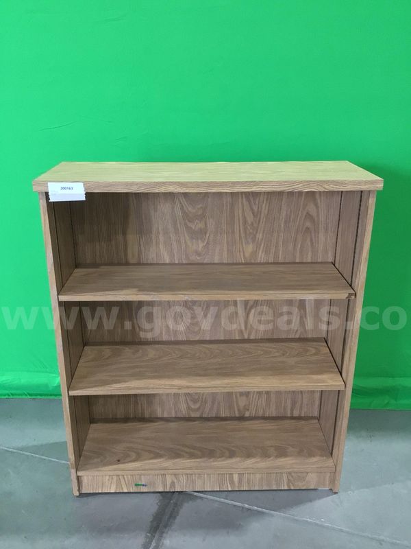 Three-Shelf Wooden Bookcase