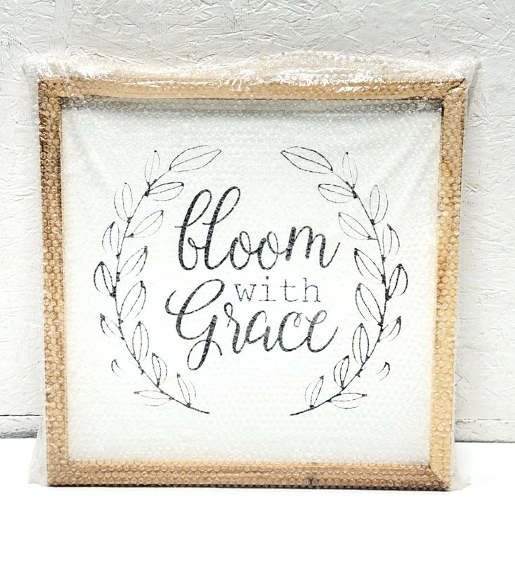Brand New - Wood Bloom with Grace Wall Hanging Sign, Home Decor - Shipping Available