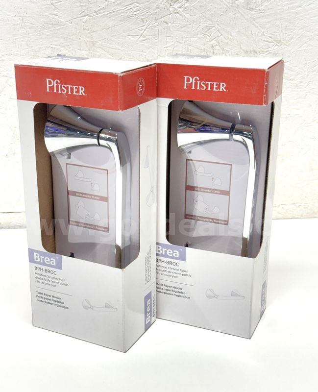 Brand New - Lot of 2 Brea Wall Mount Toilet Paper Holder in Polished Chrome - Shipping Available