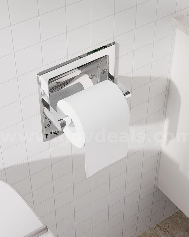 Brand New - Lot of 4 Chrome Recessed Spring-loaded Toilet Paper Holders - Shipping Available
