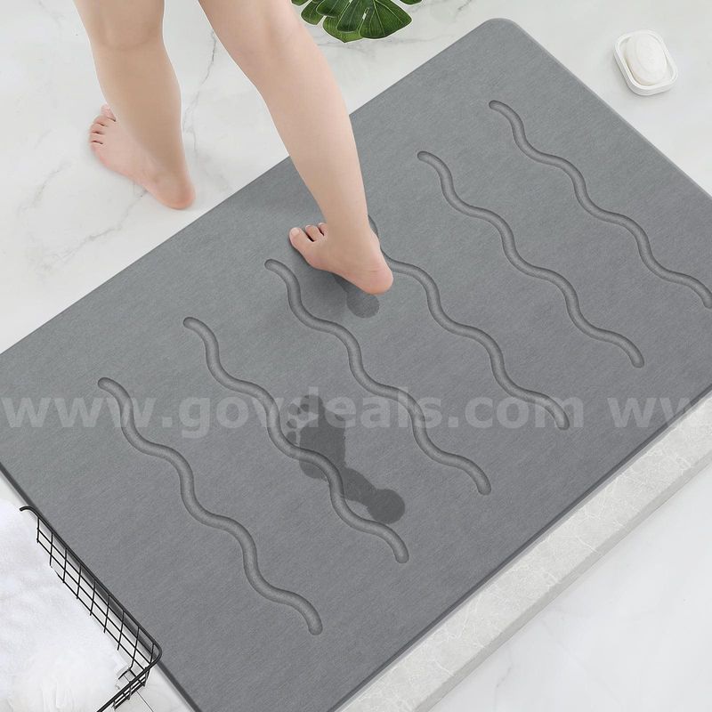 Brand New - Diatomaceous Earth Stone Bath Mat – Quick-Dry, Non-Slip, Dark Grey - Shipping Available