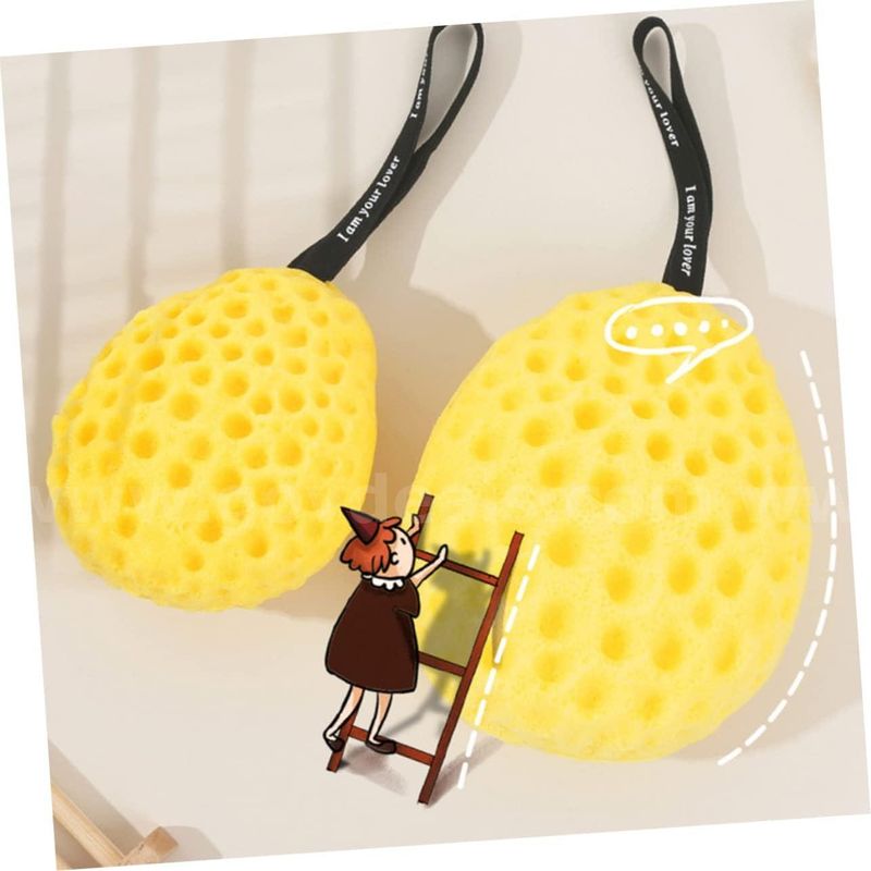 Brand New - Lot of 25 Soft Honeycomb Shower Puffs, Yellow - Shipping Available