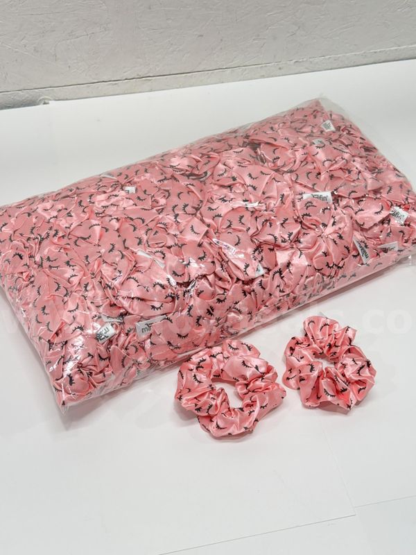 Brand New - Lot of 200 Hair Scrunchie - Lash Design (Pink) - Shipping Available