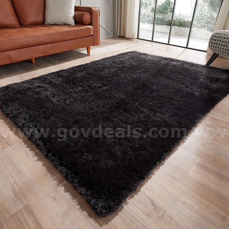 Brand New - 4'x6' Area Rug for Living Room, Black for Bedroom, Plush Shaggy Furry Carpet, Black - Shipping Available
