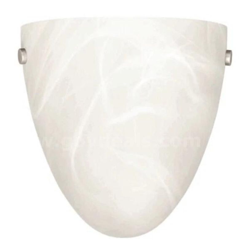 Brand New - 1-Light Brushed Nickel And Bronze Sconce with Alabaster Etched Glass - Shipping Available
