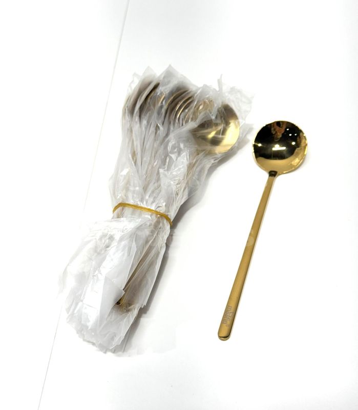 Brand New - Lot of 20 Stainless Steel Spoon, Gold - Shipping Available