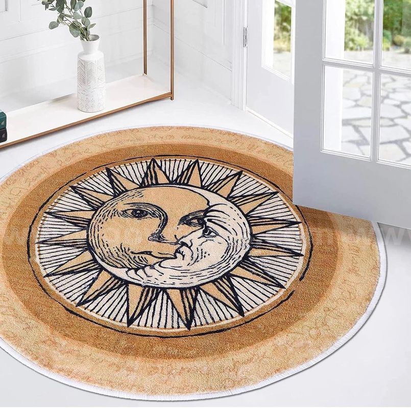 Brand New - 39" Round Rug, Sun and Moon Non-Slip Super Soft Floor Carpet - Shipping Available