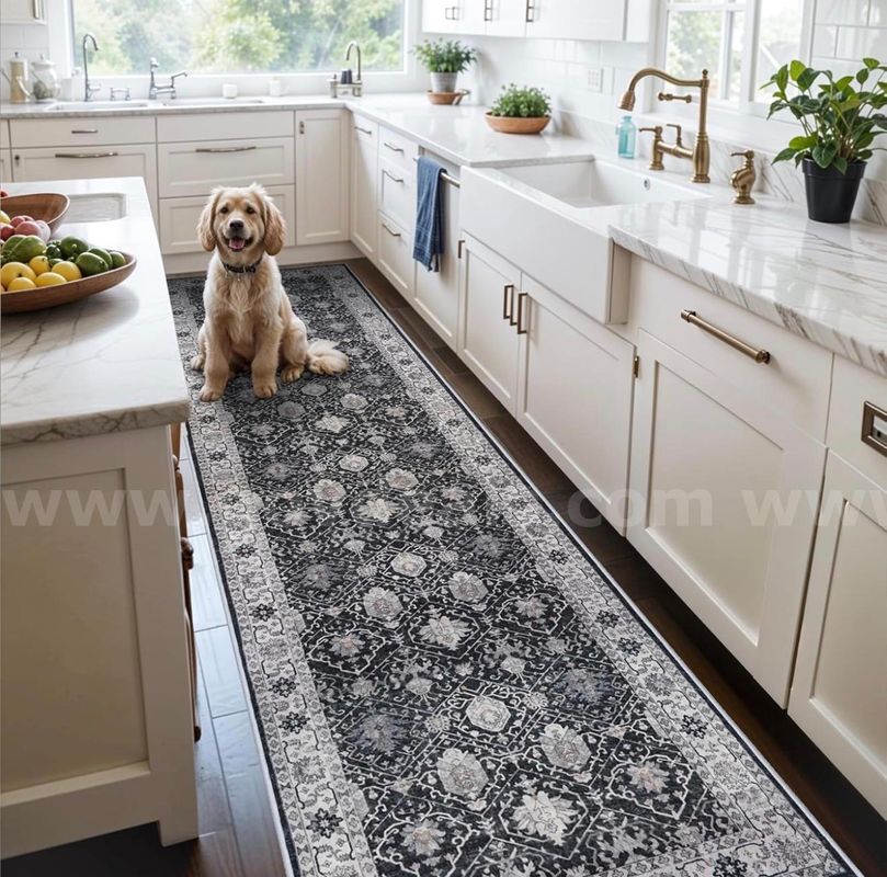 Brand New - Hallway Washable Runner Rug - 3'x10' Vintage Soft Floor Mat Non Slip - Shipping Available