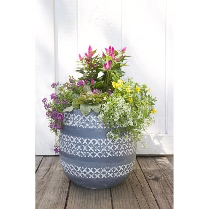 BRAND NEW - Lot of 4 Round Ceramic Indoor/Outdoor Planters - Shipping Available