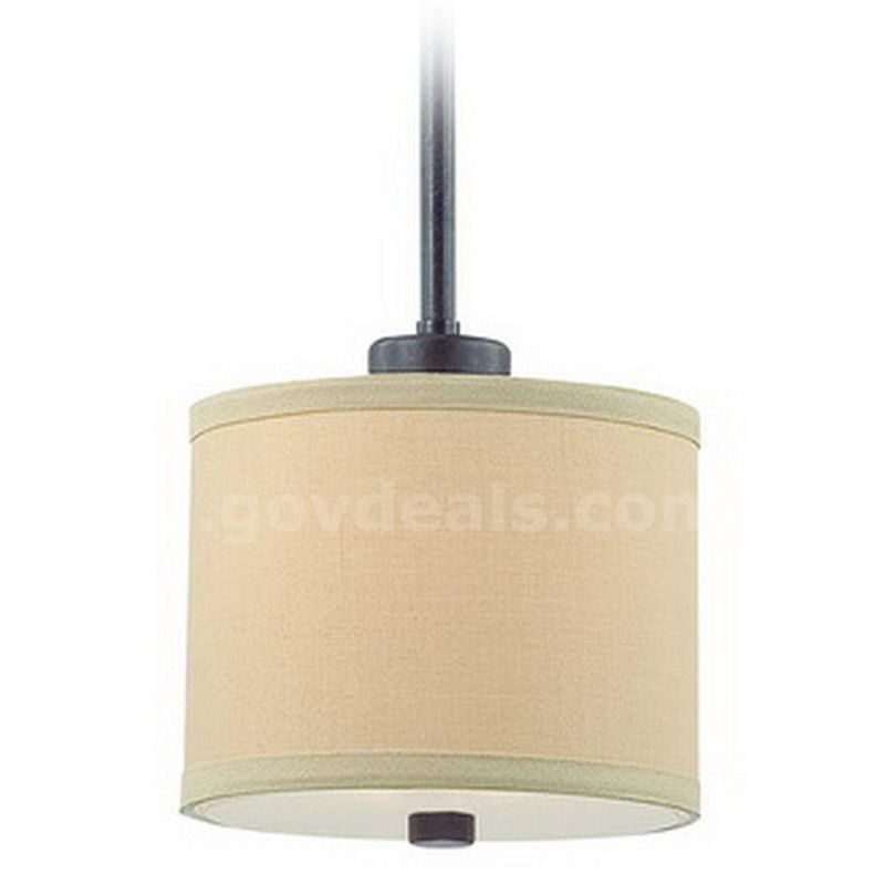 Brand New - Dolan Designs 2941-34 Pendant Light Olde World Iron Natural Fabric Shade