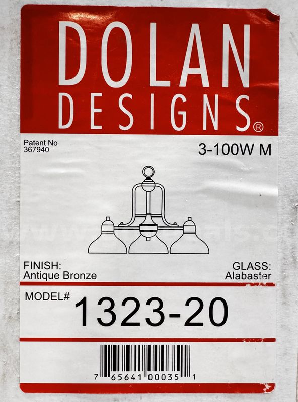 Brand New - Dolan Designs - 1323-20 Lamp Chandelier Antique Bronze Alabaster Glass