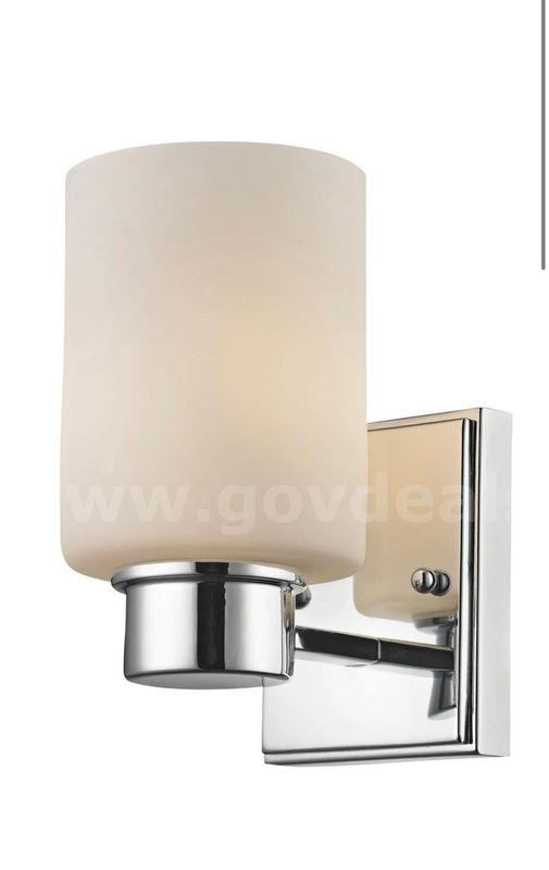 Brand New - Dolan Lighting - 3881-26 Chrome Sconce With Satin White Glass