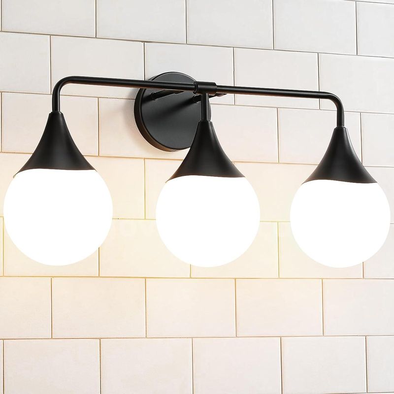Brand New Matte Black 3-Light Mid-Century Modern Bathroom Vanity Light - Shipping Available